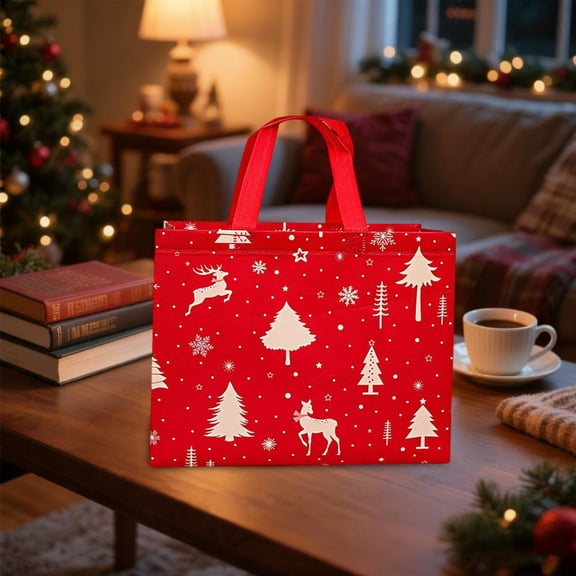 Feltree Christmas Gift Bags Non-Woven Large Durable Reusable for Holiday Decorations and Party