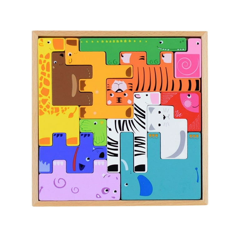 Wooden Magic Box Rabbit Animal Geometric Building Blocks Desktop Game  Wooden Puzzles Toy Kids Early Learning Education Toy Gift