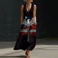 thumbnail image 2 of VBVC Women's Floral V-Neck Sleeveless Maxi Dress,Button Detail Loose Flowy Dress For Women,Ladies' Casual Patriotic Summer Sundress with Pockets,Multicolor,S-3XL, 2 of 8