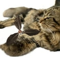 thumbnail image 4 of Juguete de plumas para gatos de 3 piezas, varita para gatos con plumas de repuesto y campana para interacción con mascotas, marrón oscuro, 4 of 5