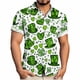 thumbnail image 1 of Ceisia Men's St. Patrick's Day Short Sleeve Shirt Clover Print Regular Straight Fit Green Turn-Down Collar Spring Summer Shirt Gift, 1 of 6