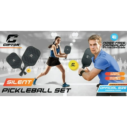 Cipton Silent Pickleball Set Lightweight Portable 2 Player Official Size