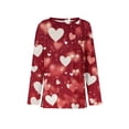 thumbnail image 4 of CAIXIA Women'S Long Sleeve Tops Valentines Valentine's Day Graphic Pullover for Women Long Sleeve Heart Print Casual T-Shirt Top Comfortable Fit, 4 of 5