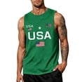 thumbnail image 2 of LNZGNM Men's American Flag Tank Tops Plus Size Sleeveless Patriotic Shirt Muscle Graphic Tank Tops Stylish Gym Tee Shirts,Green S, 2 of 4