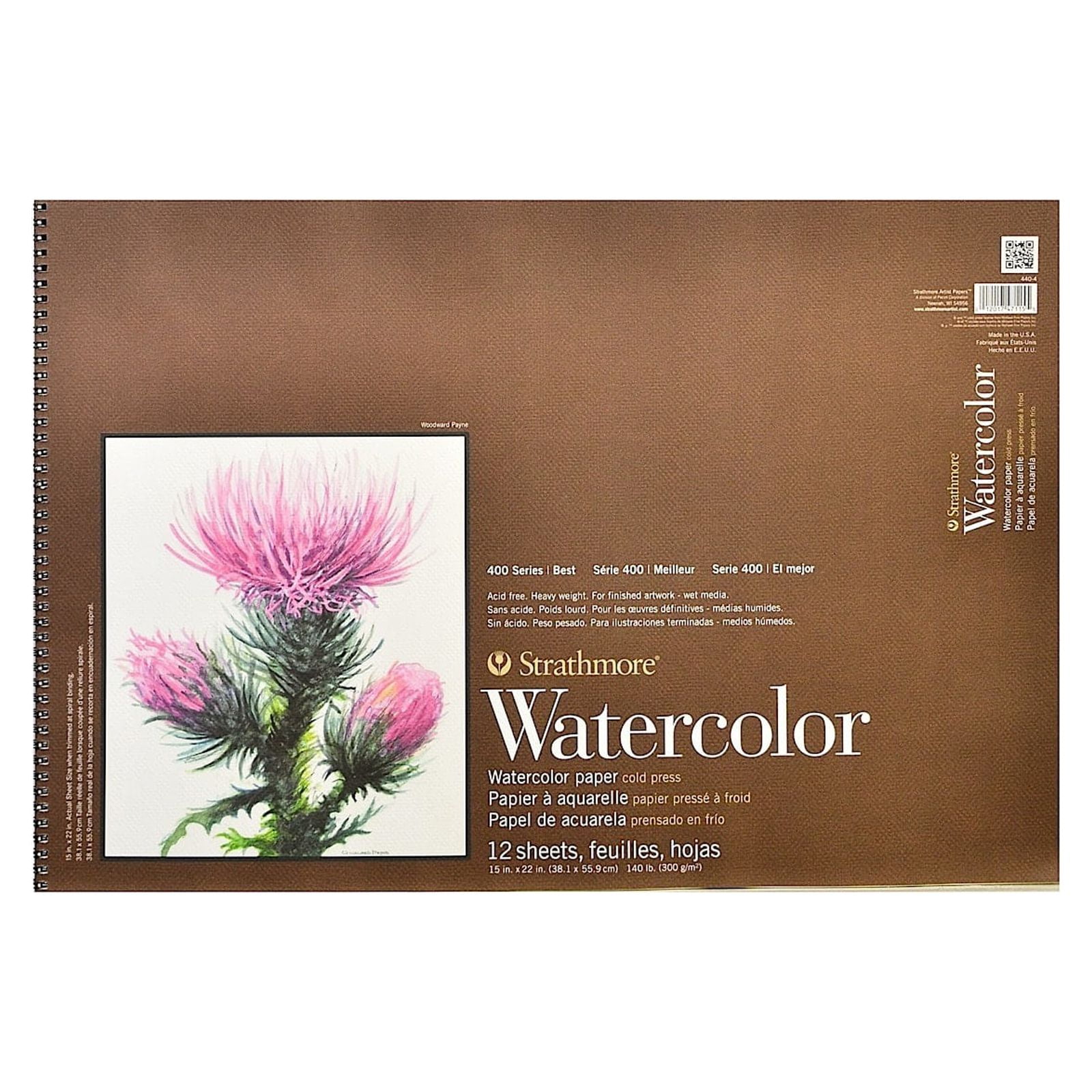 Strathmore Watercolor Paper Pad, 400 Series, 15in x 22in