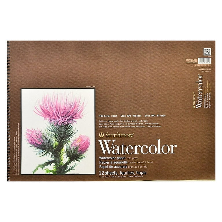 Strathmore Watercolor Paper Block, 400 Series, 100 Sheets, 9 x 12 