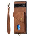 thumbnail image 4 of Nalacover for Google Pixel 8 Pro, Slim Case Wallet with Credit Card Holder, Back Flip Premium Leather Magnetic Clasp Kickstand Wirst Hand Strap Shockproof Cover for Google Pixel 8 Pro, Brown, 4 of 7