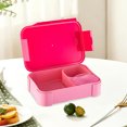 thumbnail image 4 of 3-Compartment Lunch Box - Reusable Meal Prep Container for & Adults, Leak-Proof Food Storage with Silicone Sealing Ring, Ideal for , Work, and Picnics - Dishwasher Safe Bento Box Pink, 4 of 6