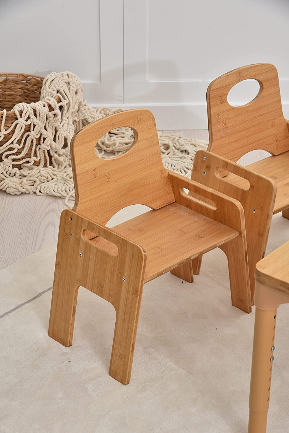 Avenlur Bamboo Toddler Table and Chair Set 5 Piece Bamboo