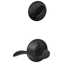 Schlage F59 ACC 622 RH Accent Interior Right-Handed Lever with Deadbolt, Matte Black (Interior Half Only)