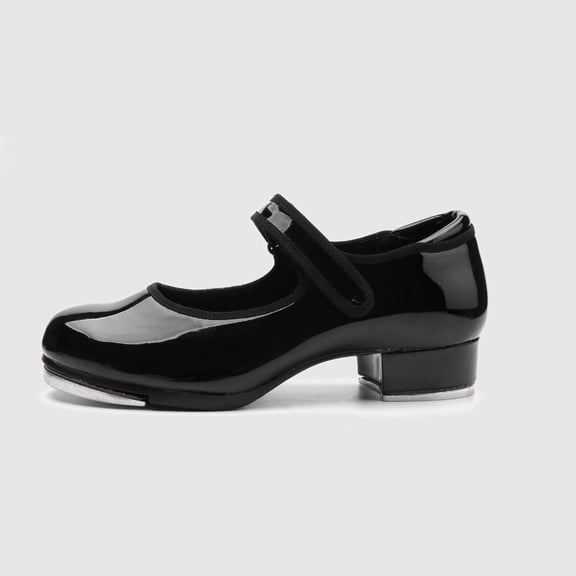 Gyujnb Black Mary Jane Style Tap Dance Shoes with Heel for Practice and Performance (Little Girls, Big Girls),6-7 Years