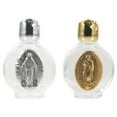 thumbnail image 1 of 2pcs Embossed Glass Holy Water Bottles Portable Pocket Size, 1 of 8