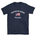 thumbnail image 1 of Huntington Woods Michigan Patriot Men's Cotton T-Shirt, 1 of 1