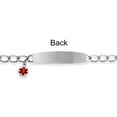 thumbnail image 3 of Identification Tag Medical ID Bracelet Engravable Miami Cuban Chain for Women Men Silver Tone Stainless Steel 8 Inch, 3 of 6