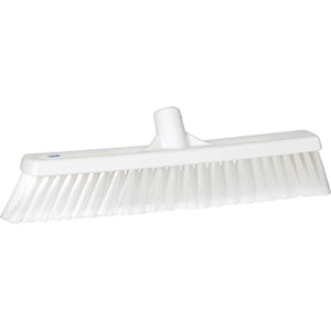 Vikan 16" Fine Particle Push Broom- Soft/Split - White (2 Units)