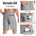thumbnail image 5 of TACVASEN Men's Summer Outdoor 10" Shorts Quick Dry Water Resistant Lightweight Cargo Shorts with 5 Pockets for Golf Hiking Sports Work Casual , Army Green, Size 40, 5 of 7
