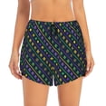 thumbnail image 2 of Vsdgher Mardi Gras Strings of Beads Print Women's Running Double Layer Shorts High Waisted with Pockets Elastic Yoga Workout Athletic Gym Sports, 2 of 8