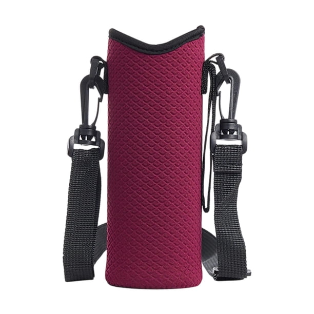 Bolsa portabotellas con funda protectora, accesorios para vasos, soporte para botellas agua para viajes, senderismo, camping, ciclismo y gimnasio. Rojo