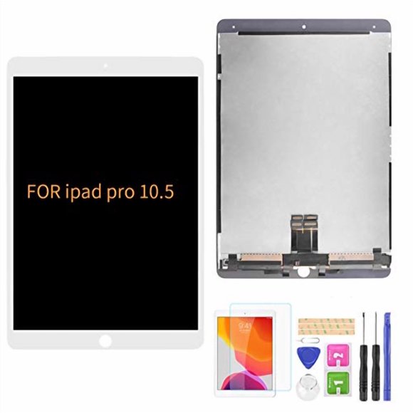 A-MIND pour iPad Pro 10.5 Pouces 2017 A1701 A1709 Écran Tactile Pièces de Rechange, Panneau avant de Tablette & Réparation d'Écran LCD, avec Ensemble d'Outils + Protecteur d'Écran (Blanc)