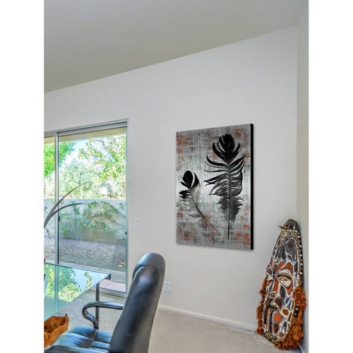 Parvez Michel Inc Parvez Taj - Black Feathers Painting Print on Brushed Aluminum