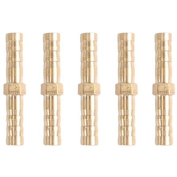 5 pcs Gold Tone Brass Straight Hose Connector Joiner