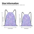 thumbnail image 4 of Drawstring Backpack - fish dragon iridescent scale Splash Proof Small Drawstring Gym Bag for Women Men, Cinch Sports String Bag Backpack for Travel Swimming Beach, 4 of 8