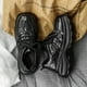 thumbnail image 4 of Zapatos de cuero de verano para hombre, zapatos formales de punta cuadrada con suela gruesa, zapatos negros pequeños informales de estilo británico, 4 of 5
