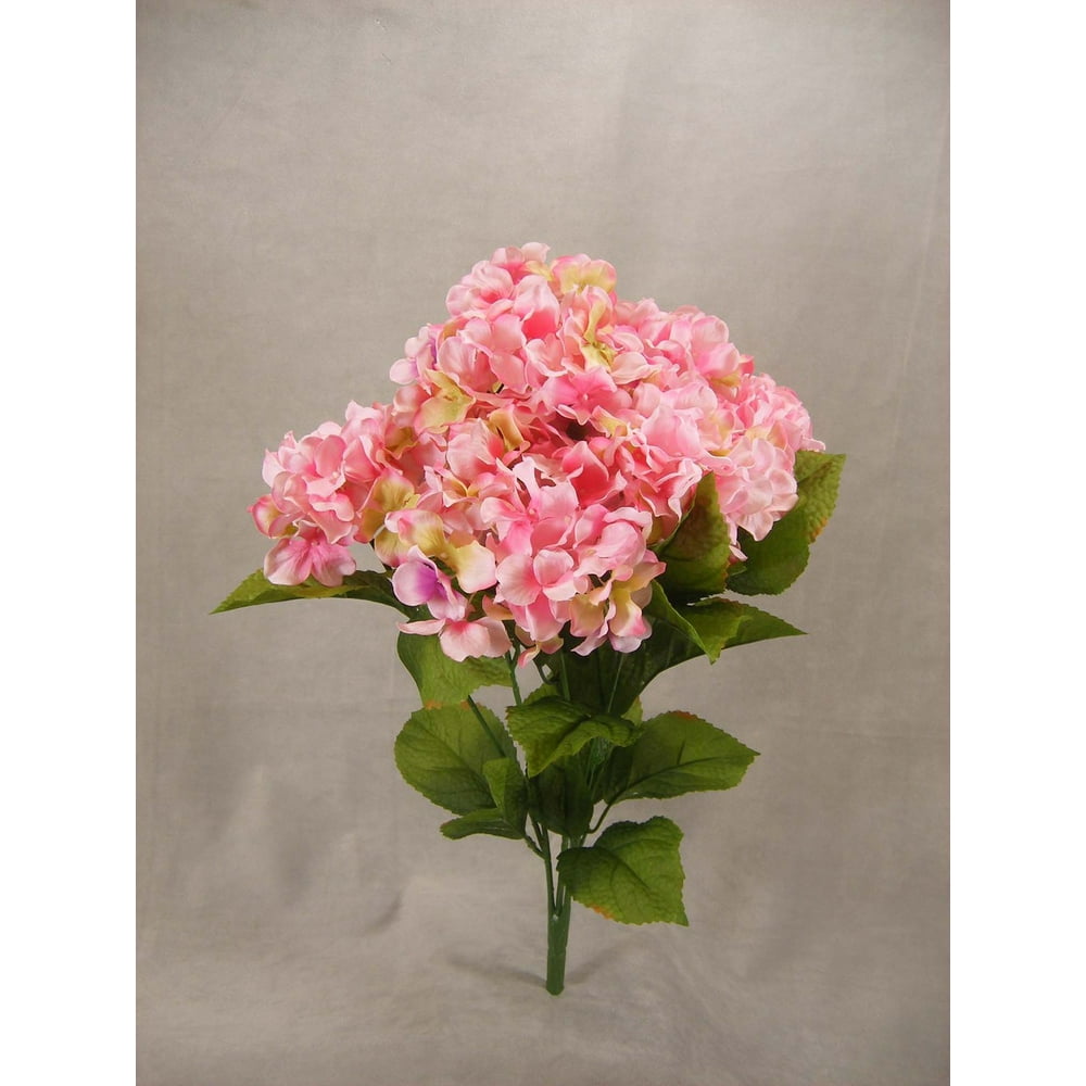 1 Pc, 23 Inch Artificial Large Silk Hydrangea Bush Boasts 9 Stems For
