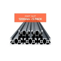 VEVOR 5PCS 47.2 in (1200mm) T Slot 2040 Aluminum Extrusion Profile, European Standard Anodized Linear Rail, High-Strength Extruded Aluminum Rail for 3D Printer, CNC Machine DIY, Laser Engraving