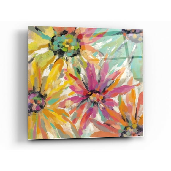 Epic Art 'Abstracted Petals II' by Silvia Vassileva, Acrylic Glass Wall Art, 12"x12"
