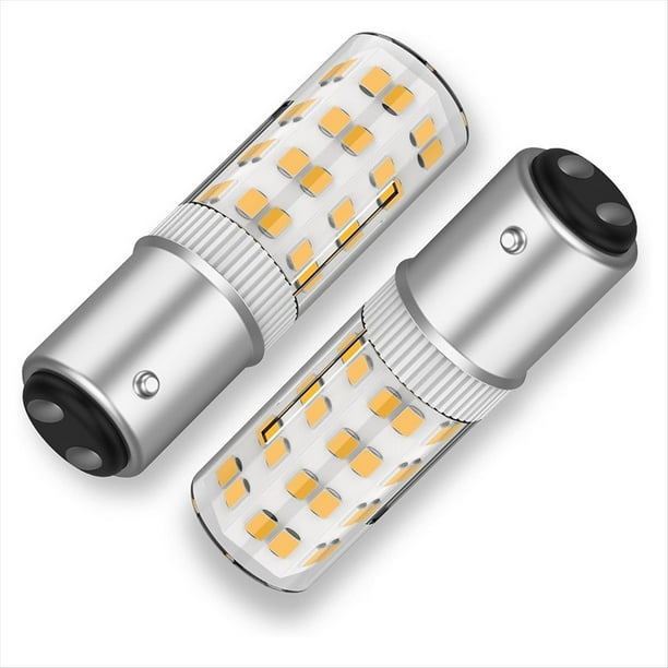Bombilla LED BA15DLED de 120 V con Base de Bayoneta de Contacto Doble, Equivalente A JD T3/T4 de 50 Vatios, Bombilla LED de Repuesto para Máquina de Coser A
