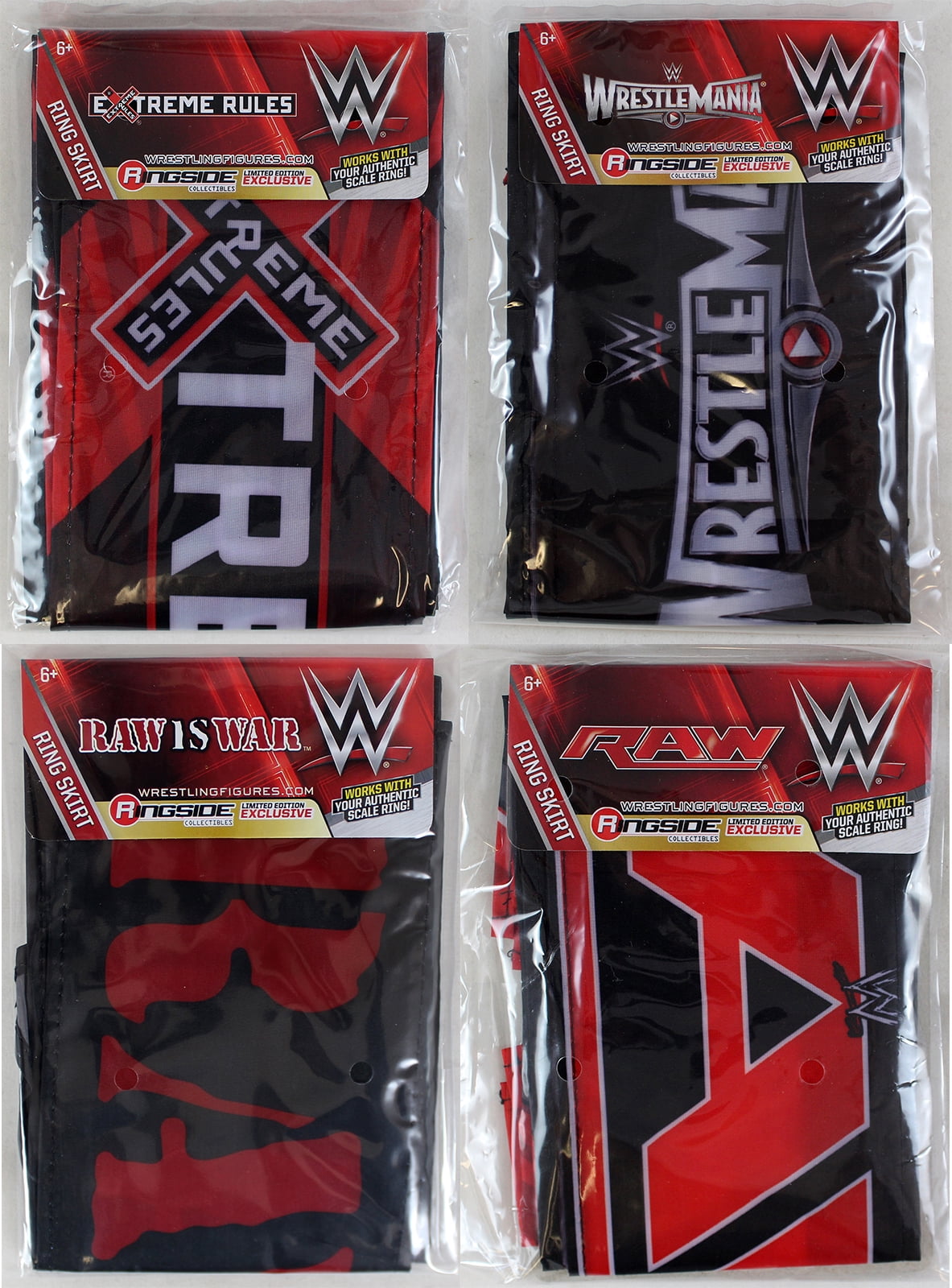 Package Deal Ring Skirts Wrestlemania 31 Raw Is War Extreme Rules Raw 14 Authentic Scale Wrestling Ring Accessories Walmart Com
