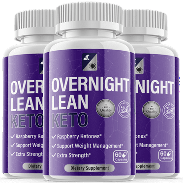 (3 Pack) Overnight Lean Keto - Keto Weight Loss Formula - Energy & Focus Boosting Dietary Supplements for Weight Management & Metabolism - Advanced Fat Burn Raspberry Ketones Pills - 180 Capsules