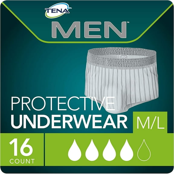 Tena Men Protective Underwear, Incontinence Protective, Medium/Large, 16 Count