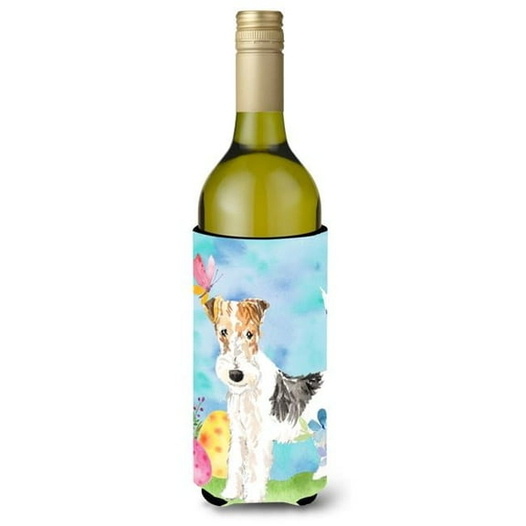 Easter Eggs Fox Terrier Wine Bottle Beverge Insulator Hugger