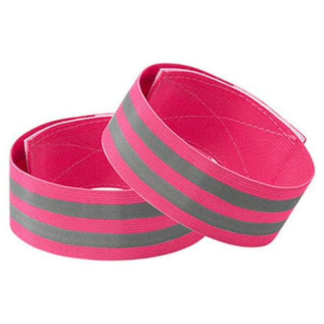 Wosthever 2X bandas reflectantes brazo cinturón brazalete led correa elástica para caminar trotar pesca rosa / 5 cm Type3 NO3