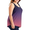 thumbnail image 2 of Felirenzacia Long Tank Tops For Plus Size Women Gradient Tank-Neck Basic Casual Flowy Summer Sleeveless T-Shirt Basic Tank Tops For Big and Tall Women,Purple,L, 2 of 6