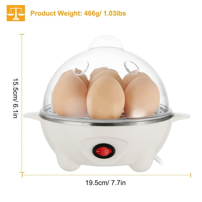Electric Egg Cooker 7 Egg Steamer Non Stick Hard Boiled Auto-Off