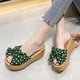 thumbnail image 5 of Mujeres Bowknot Beach Summer Pantuflas Plataforma Slope Heels Plus Size Shoes Wmkox8yii  hj789, 5 of 9