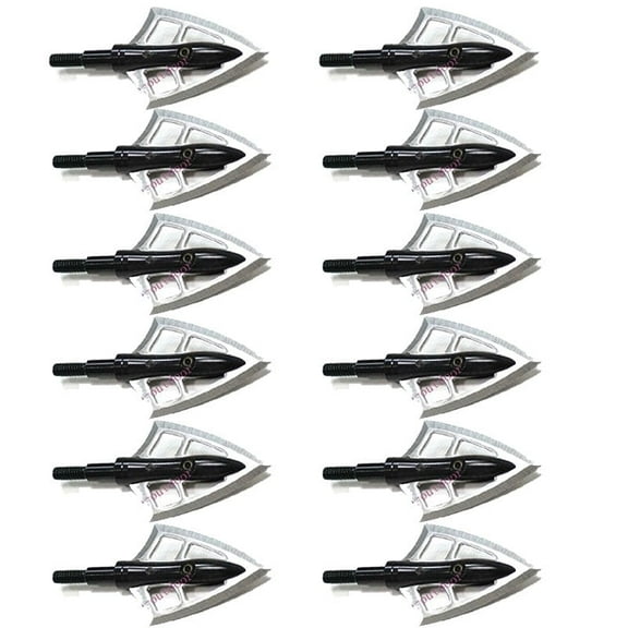 (2 PACKS)6PCS Bow Hunting Broadhead 125 Grain Stainless Steel 2 Blades Hunting Tips for Crossbow Compound Bow Archery Hunting