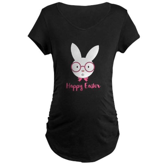 CafePress - Happy Easter | Girl's Maternity Dark T Shirt - Maternity Dark T-Shirt