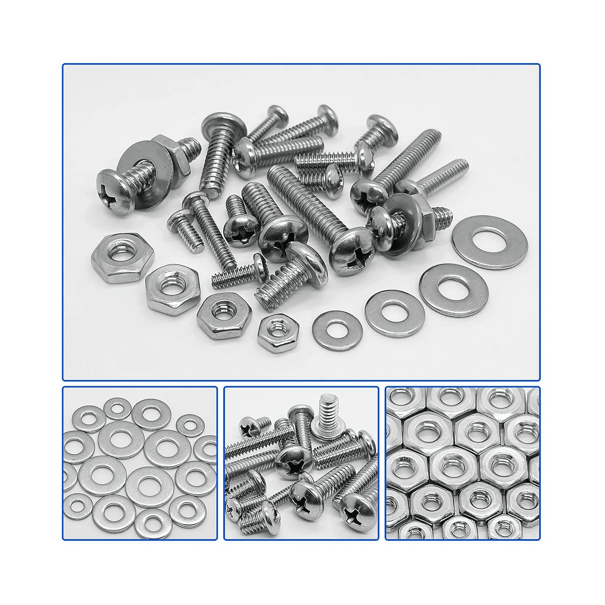 1110PCS Nuts and Bolts Assortment Kit, Stainless Steel Kit with