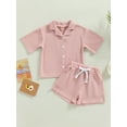thumbnail image 4 of Lamuusaa Toddler Girls Boys Summer Clothes Outfits Short Sleeve  Tops Elastic Waist Shorts, 4 of 9