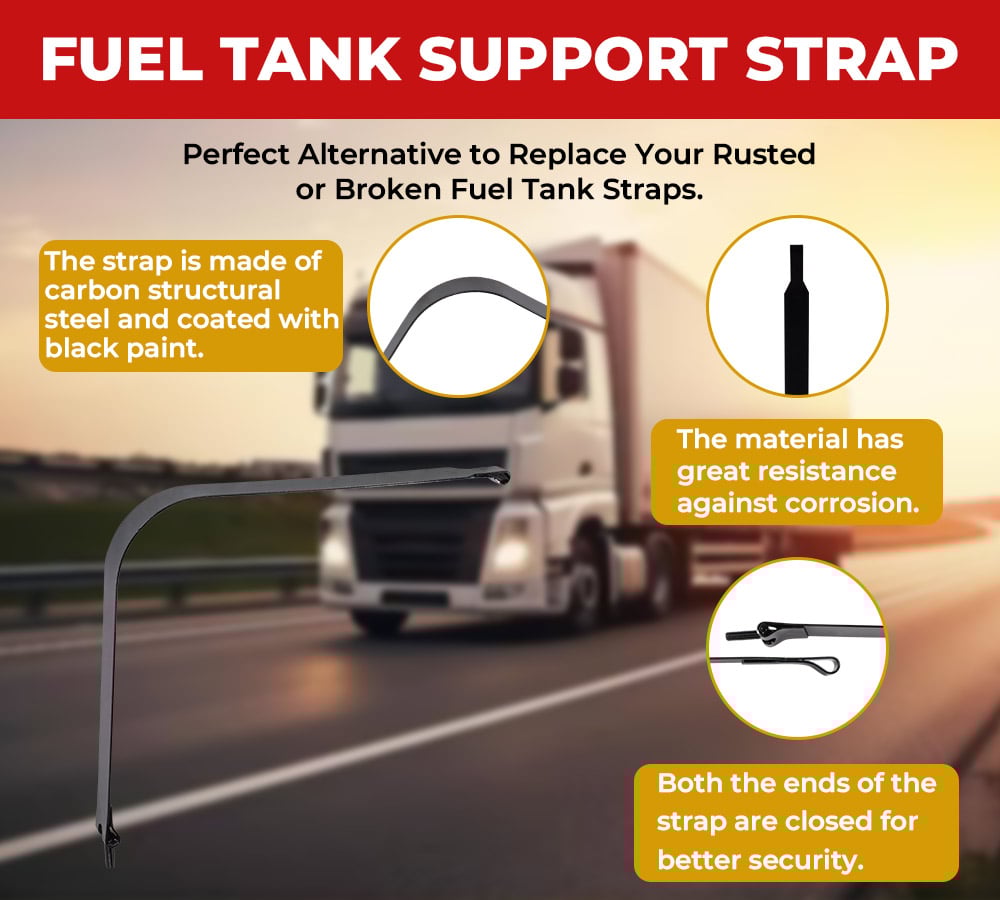 thumbnail image 5 of 2 Pack Fuel Tank Support Strap for A03-33883-002 Freightliner M2-106/112 Business Class - Steel Fuel Tank Strap Compatible w/ OEM: A03-33883-002, 5 of 8