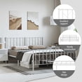 thumbnail image 5 of vidaXL King Metal Bed Frame with Headboard, Under Bed Storage, Noise Free, White, No Mattress, 5 of 10