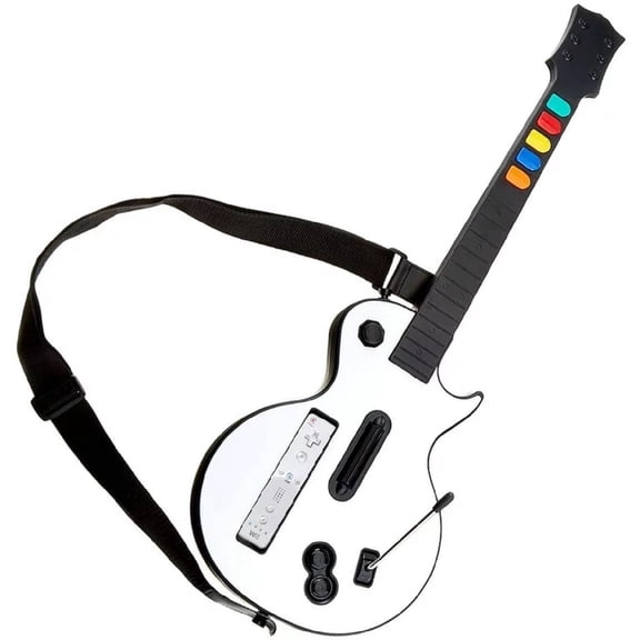 NBCP Guitar Hero Video Game Guitars with Strap for Nintendo Wii, White