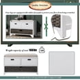 thumbnail image 5 of Harper & Bright Designs Storage Bench with Cushion and Rattan Basket, Shoe Bench with Storage Drawer for Hallway Entryway, White, 5 of 14