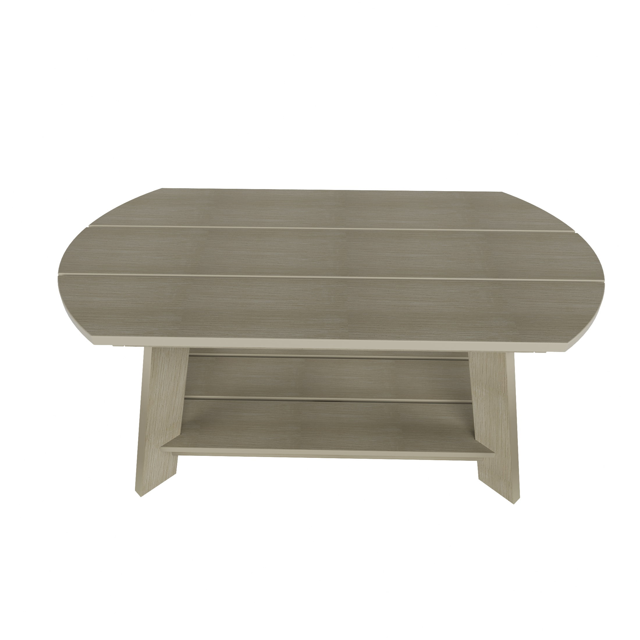 WestinTrends Tuscany Outdoor Coffee Table, Real Wood Like All Weather HIPS 2 Tier Patio Adirondack Coffee Table, Weathered Gray