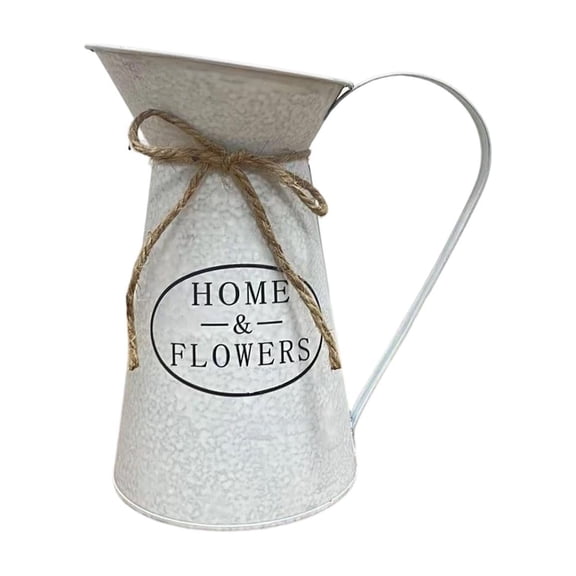 Set of 4 Galvanized Metal Flower Pot Buckets with Handles - Small Indoor Outdoor Decor Planters for Home Garden and Events