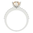 thumbnail image 4 of 1.71ct round cut brown natural morganite 18k white gold Bridal Wedding Engagement Promise Anniversary Ring for Women size 8.25, 4 of 7